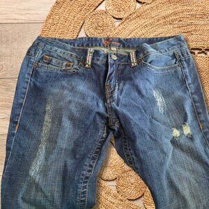 Bebe Rhinestone Denim Jeans